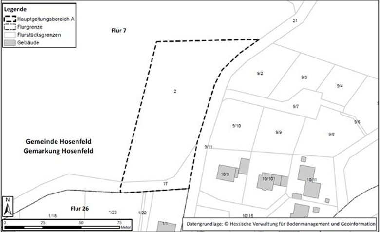 Abb. 1: Geltungsbereich Bebauungsplan Nr.19 „Im Feld“ (Hauptgeltungsbereich A)