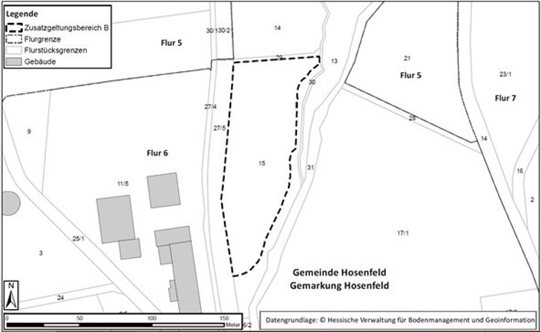 Abb. 2: Geltungsbereich Bebauungsplan Nr. 19 „Im Feld“ (Zusatzgeltungsbereich B)